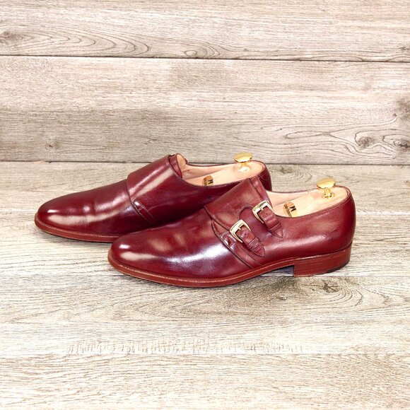 $695 Neiman Marcus GRAVATI Monkstrap 9 M Mahogany 17278 * add $15 new Trees - Picture 9 of 15